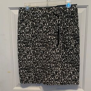 Black and White Animal Print Mini Skirt NWT